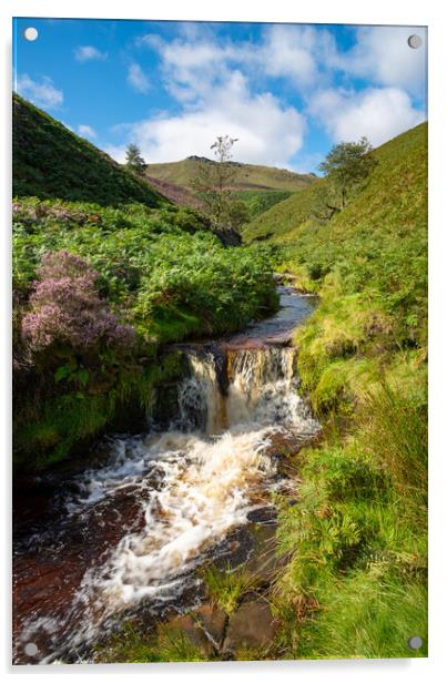 Waterfall at Fairbrook, Derbyshire Acrylic by Andrew Kearton