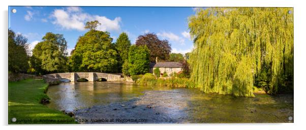 Ashford in the water, Derbyshire Acrylic by Andrew Kearton