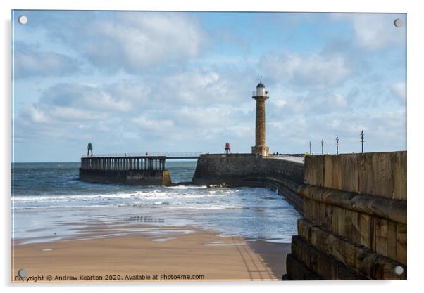 Whitby, West Pier, North Yorkshire Acrylic by Andrew Kearton