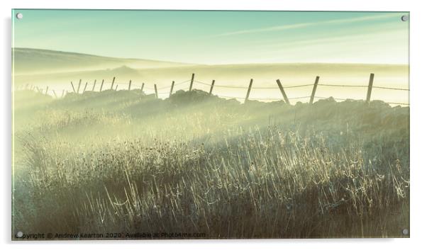Misty morning on the moors Acrylic by Andrew Kearton