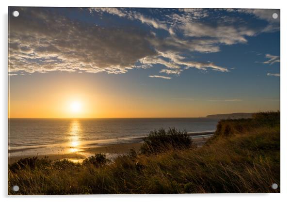Sunrise at Filey Bay, North Yorkshire Acrylic by Andrew Kearton