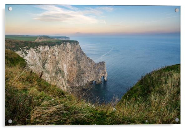 Bempton Cliffs at dawn Acrylic by Andrew Kearton