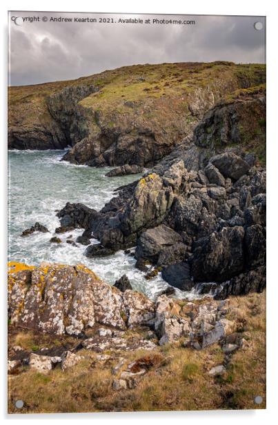 Rugged coastline of North Pembrokeshire Acrylic by Andrew Kearton