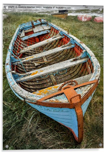 Old boat at Holy Island, Northumberland Acrylic by Andrew Kearton