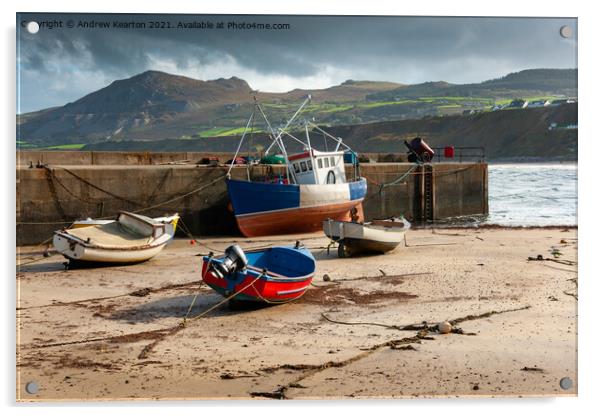 Nefyn harbour, Llyn Peninsula, North Wales Acrylic by Andrew Kearton