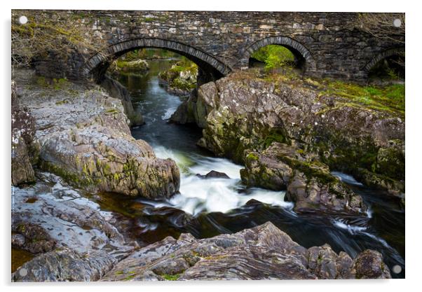 Pont y Pair bridge, Betws-y-Coed, Wales Acrylic by Andrew Kearton