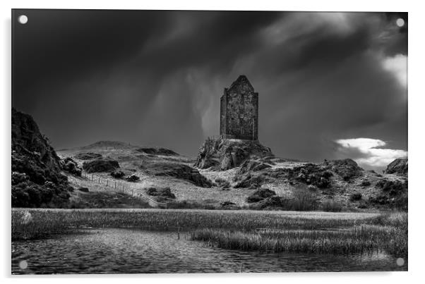 Smailholm Castle Acrylic by John Malley