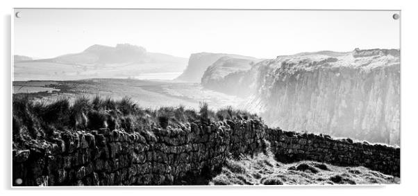 Towards Crag Lough on Hadrian's Wall Acrylic by John Malley
