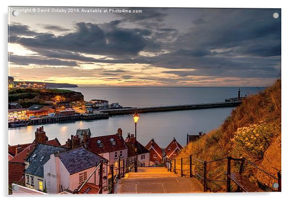  199 Steps in Whitby at Dusk Acrylic by David Oxtaby  ARPS