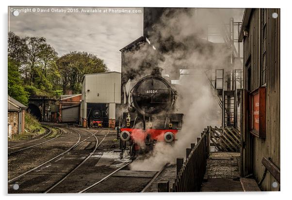  61034 'Chiru' at Grosmont Acrylic by David Oxtaby  ARPS