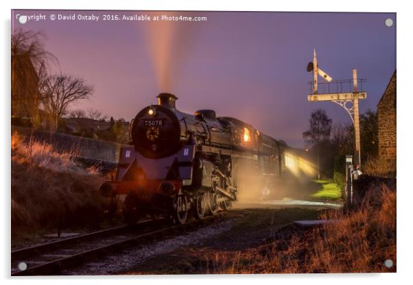 75078 at oakworth station KWVR Acrylic by David Oxtaby  ARPS