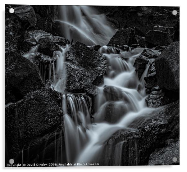 Flowing water mono Acrylic by David Oxtaby  ARPS