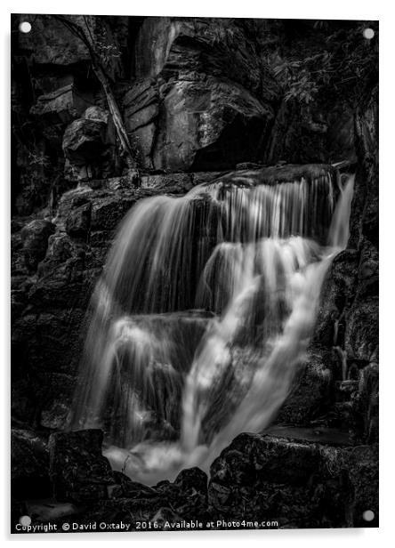 Waterfall Mono Acrylic by David Oxtaby  ARPS