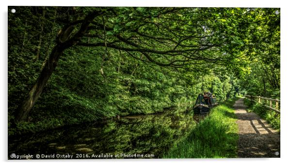 Canal Tow path at Sowerby Bridge Acrylic by David Oxtaby  ARPS