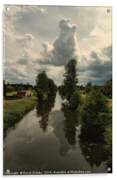 waterway at Noyen sur Sarthe Acrylic by David Oxtaby  ARPS