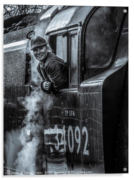 On the footplate of 'Wells' Acrylic by David Oxtaby  ARPS