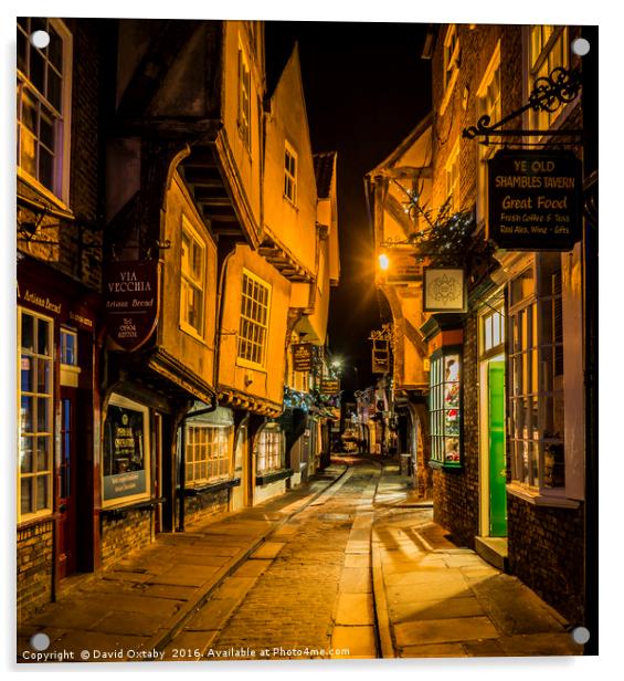 The Shambles at Christmas Acrylic by David Oxtaby  ARPS