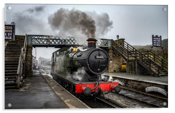 5643 at Embsay station Acrylic by David Oxtaby  ARPS