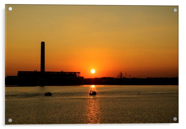 Sunset over Southampton Water Acrylic by David Oxtaby  ARPS