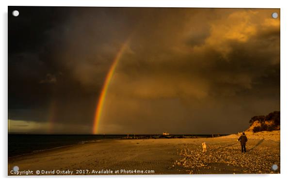 Rainbow over Bembridge Acrylic by David Oxtaby  ARPS