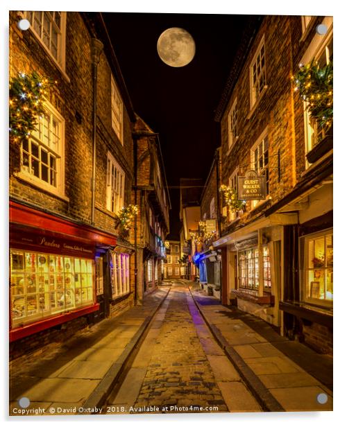 Moonrise over the Shambles Acrylic by David Oxtaby  ARPS