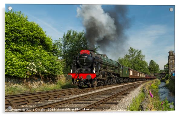 Royal Scot 46100 leaving Haworth Acrylic by David Oxtaby  ARPS