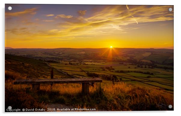Sun setting over the Pennines Acrylic by David Oxtaby  ARPS