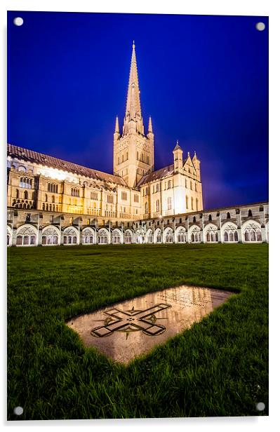 Norwich Cathedral Acrylic by Darren Carter