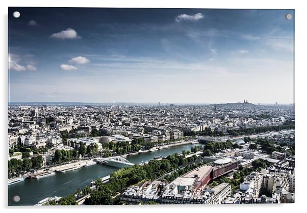  River Seine, Paris, France Acrylic by Darren Carter