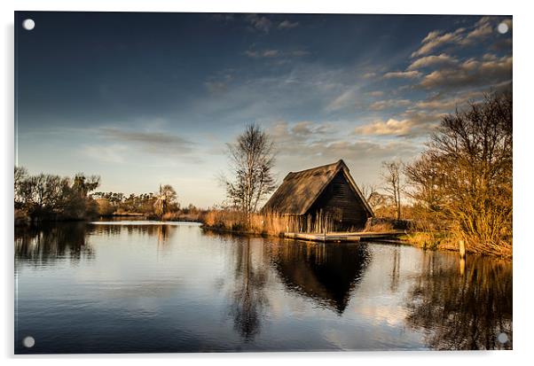  Boat House Golden Hour Acrylic by Darren Carter