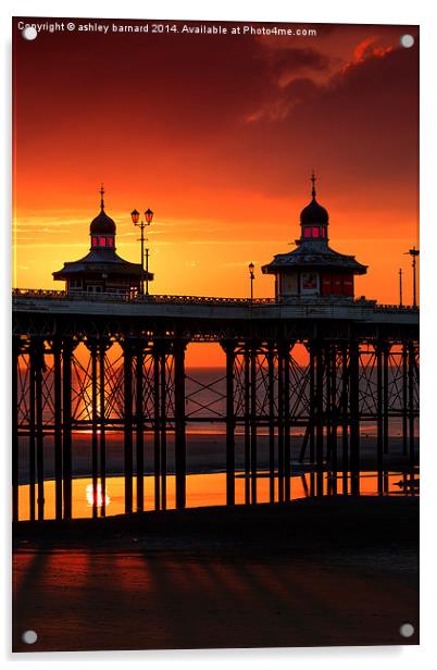  Blackpool Sunset Acrylic by ashley barnard
