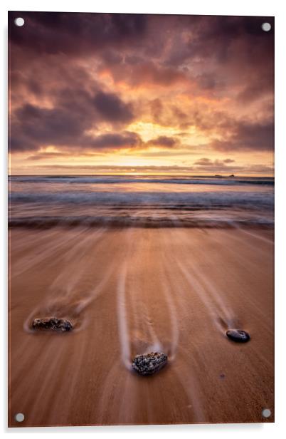 Cornwall Sunset (Constantine Bay) Acrylic by Jonathan Smith