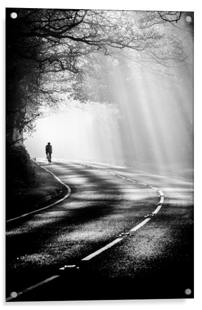 Cycling through the mist 3 Acrylic by Jonathan Smith