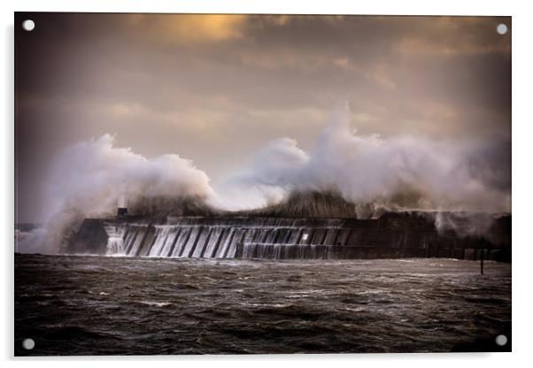 Storm at Porthcawl Bridgend Wales Acrylic by Jonathan Smith
