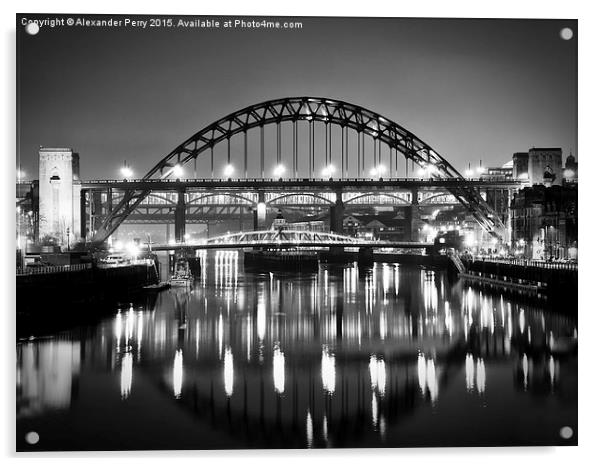 Tyne Bridge Reflections Acrylic by Alexander Perry