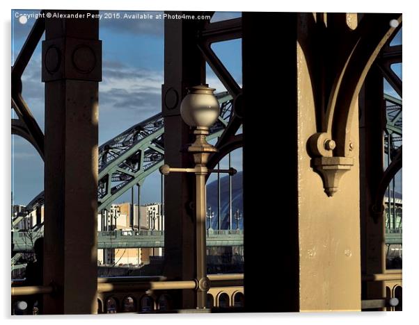  Bridges over the Tyne Acrylic by Alexander Perry