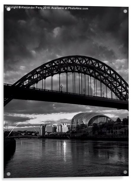  Tyne Bridge Sunset Acrylic by Alexander Perry