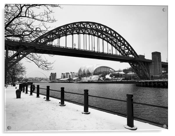  Snowy Quayside Acrylic by Alexander Perry