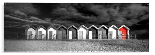  Beach Huts, Blyth Acrylic by Alexander Perry