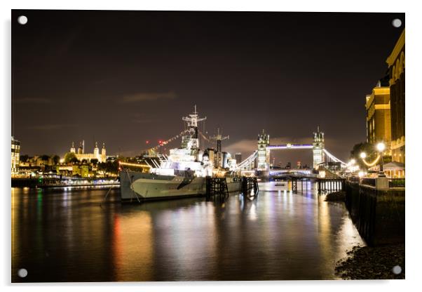 HMS Belfast Acrylic by Des O'Connor