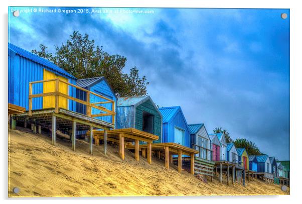  Beach Huts Acrylic by Richard Gregson
