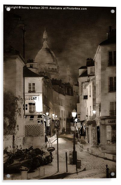 La  Rue Norvins Acrylic by henry harrison