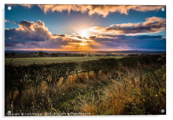 Countryside Sunrise Acrylic by Colin Morgan