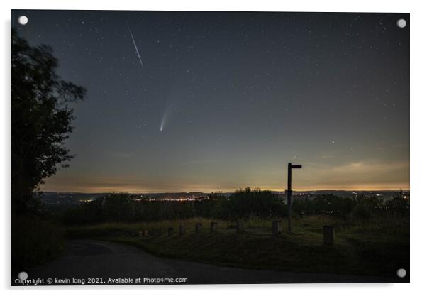 Comet C/2020 F3 (NEOWISE) over Horsham Sussex   Acrylic by kevin long