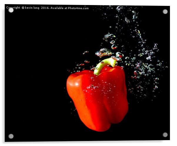 high speed photography peppers  Acrylic by kevin long