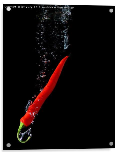 high speed photography with peppers  Acrylic by kevin long