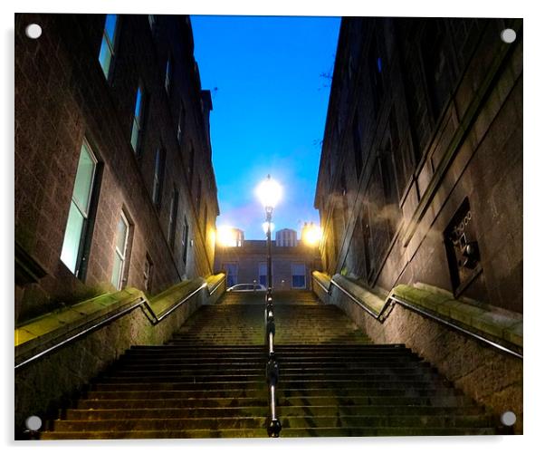  Aberdeen Steps at night Acrylic by ian jackson
