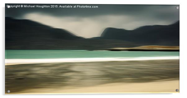  Luskentyre Beach and the Harris Hill Acrylic by Michael Houghton