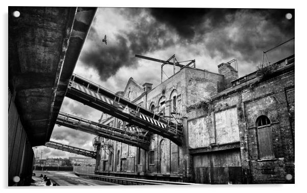 Grimsby Docks Old Ice Factory Acrylic by Mike Hedison