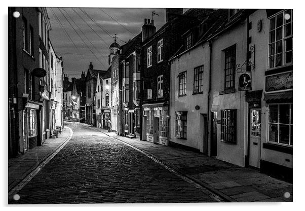  Whitby High Street Acrylic by Jim Moody